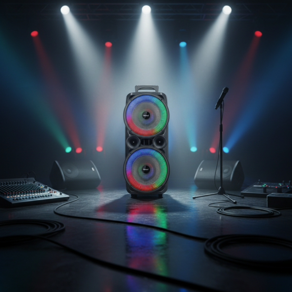 KTS-2465  Karaoke Speaker BT Wireless Double 8inch USB & TF & AUX & Bluetooth