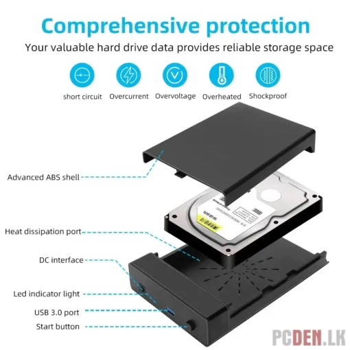 USB 3.5 Desktop SATA Hard Disk Drive Enclosure